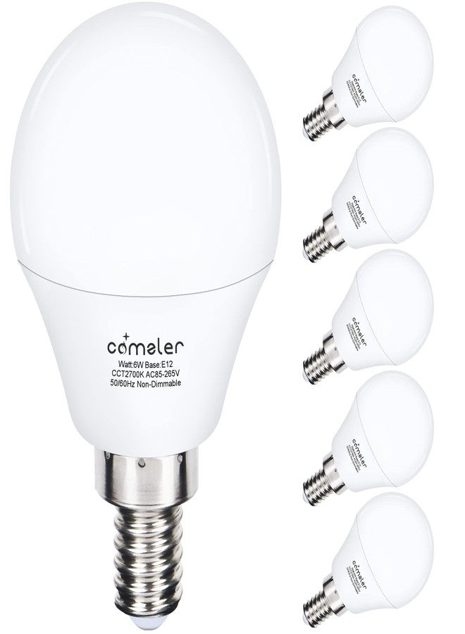 Comzler A15 LED Bulbs 60W Equivalent, Warm White 2700K, E12 Candelabra Base LED Globe Bulb for Ceiling Fan, No Dimmable, 6 Pack - Image 1