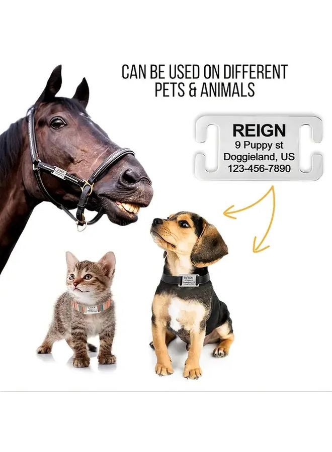 علامة تعريف حيوان أليف منزلقة صامتة مخصصة بلون فولاذي، لوحة اسم كلب مخصصة هدية 1 قطعة - Image 4