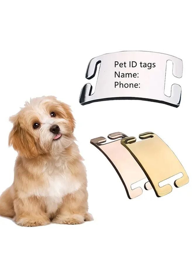 علامة تعريف حيوان أليف منزلقة صامتة مخصصة بلون فولاذي، لوحة اسم كلب مخصصة هدية 1 قطعة - Image 5