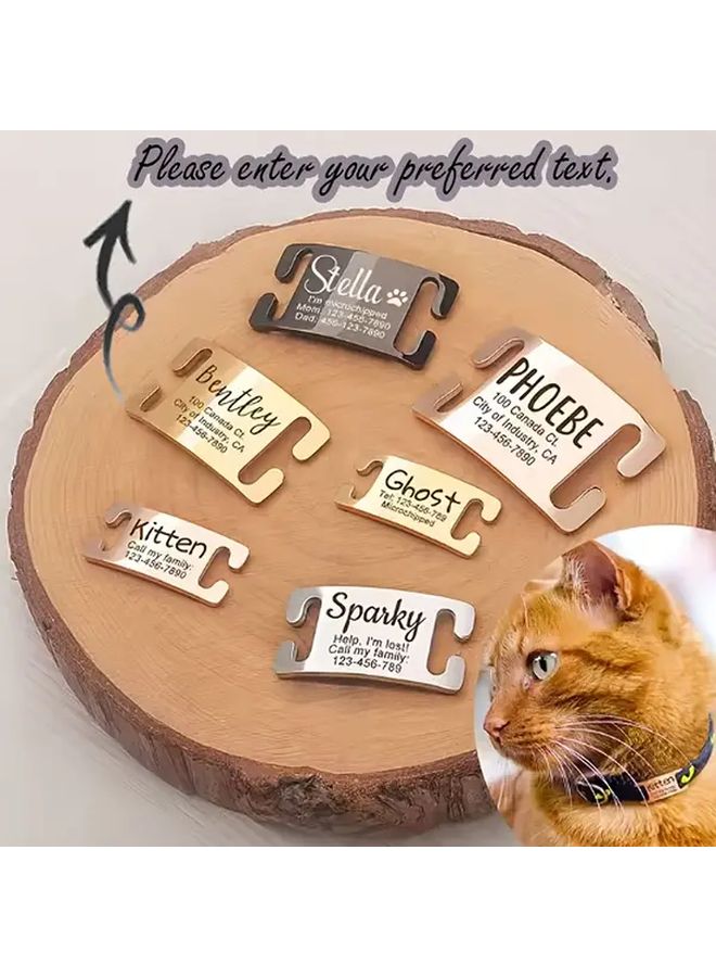 علامة تعريف حيوان أليف منزلقة صامتة مخصصة بلون فولاذي، لوحة اسم كلب مخصصة هدية 1 قطعة - Image 2