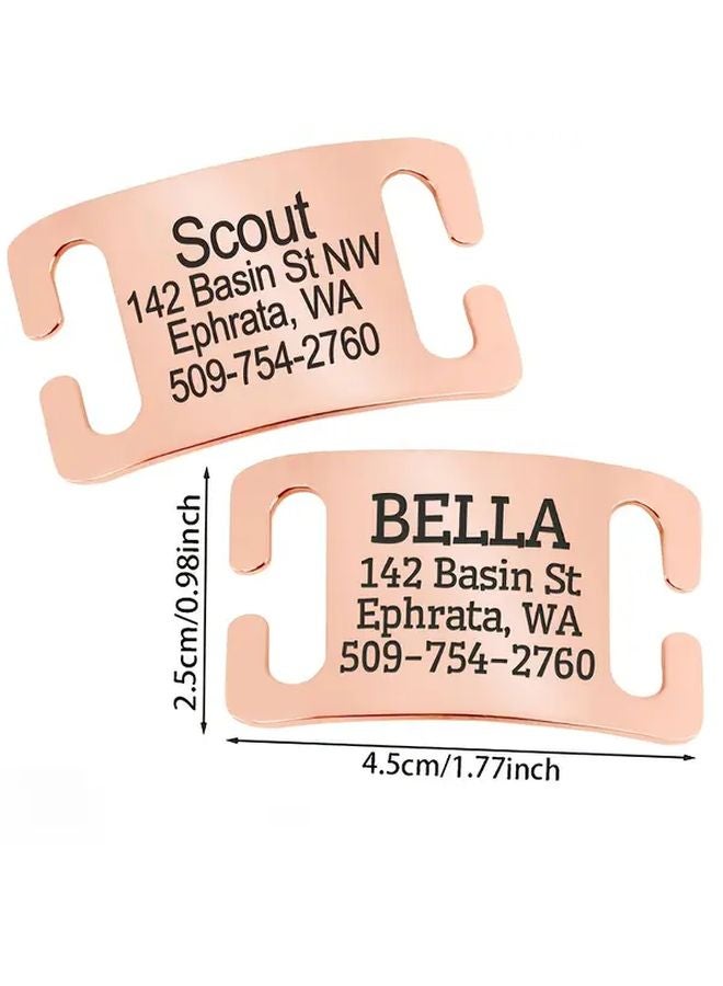 علامة تعريف حيوان أليف منزلقة صامتة مخصصة بلون فولاذي، لوحة اسم كلب مخصصة هدية 1 قطعة - Image 3