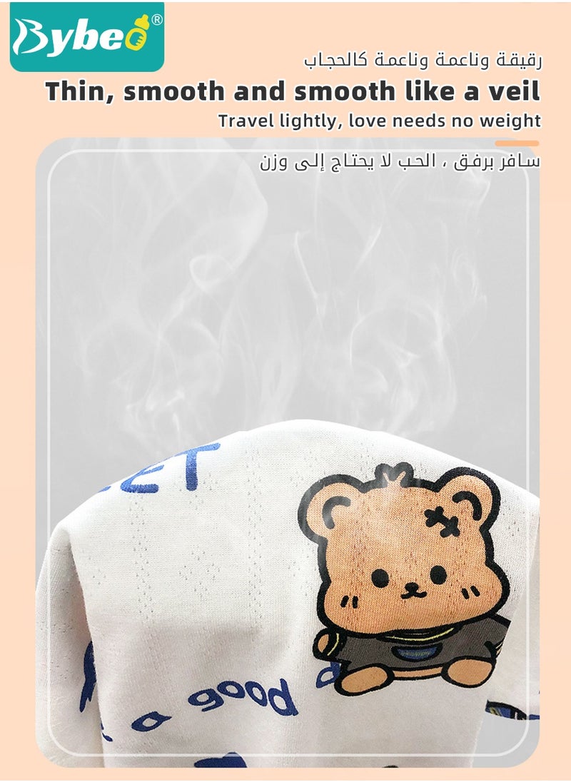 Bybeo Baby Short Sleeve Round Neck Bodysuit with A Headband, Infant Breathable Cute Onesies for Newborn Boys and Girls  - Image 3