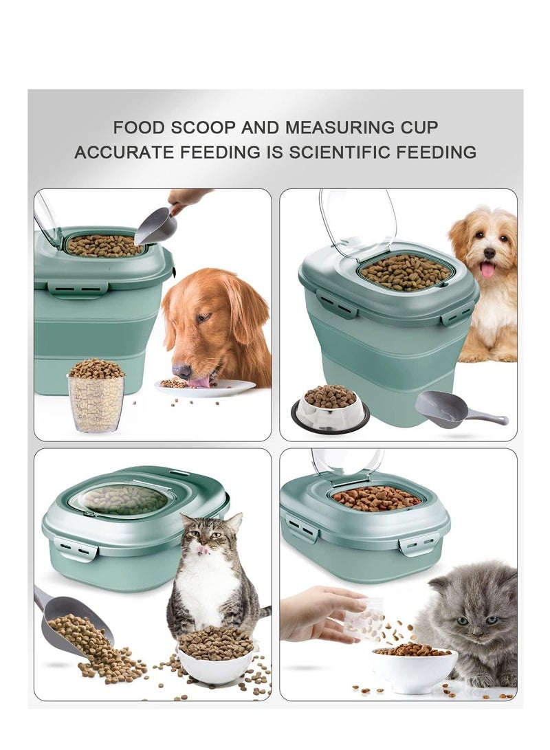 Collapsible Food Storage Container, Rice Storage Box, Large Capacity Food Container with Transparent Lid, Airtight Flour Storage Bins, food storage for Kitchen, Dog Cat Pet Food Deposit 30 Lbs - Image 5