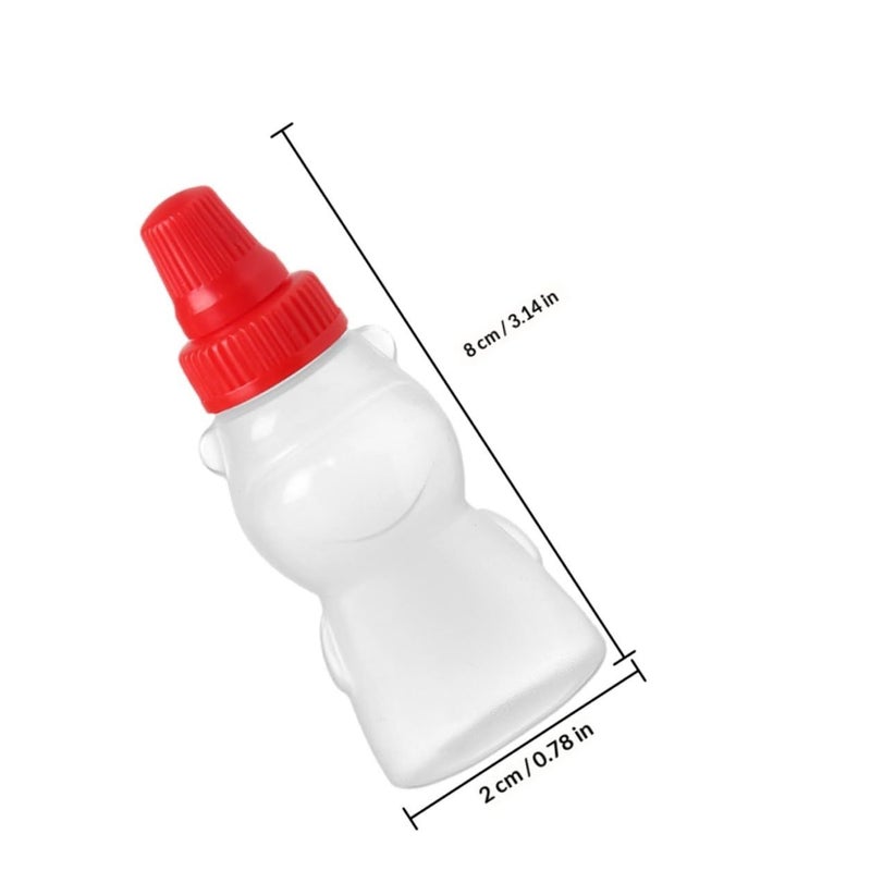 Bear Shaped Condiment Squeeze Bottles 4 Pack Food Grade Sauce Dispensers Random Color Caps - Image 3