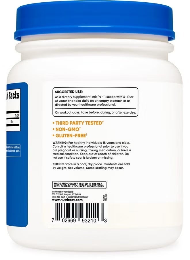 Nutricost, L-Leucine, Unflavored, 17.9 oz (500 g) - Image 2