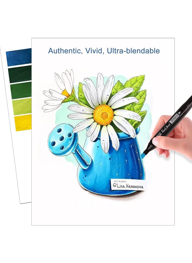 سويفت مجموعة أقلام تحديد فنية دائمة من Swift، مجموعة أقلام رسم فنية من جيلانتي 60 لونًا، قلم رسم مزدوج الرأس للتصميم والرسم والكتابة على الجدران وتلوين البالغين... - Image 3