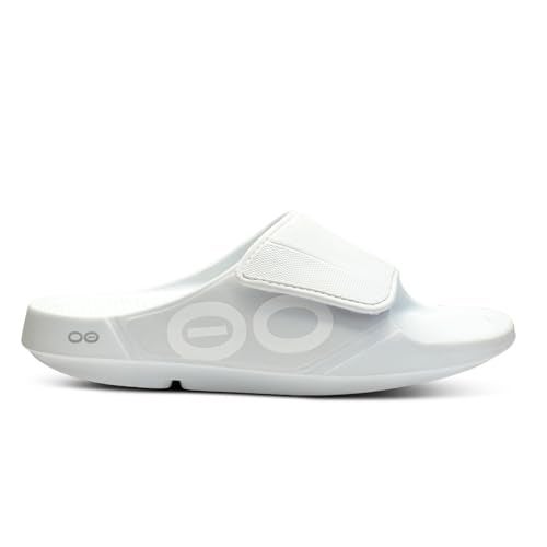 OOFOS OOahh Sport Flex Recovery Sandal, White - Women’s Size 10, Men’s Size 8 - Image 2