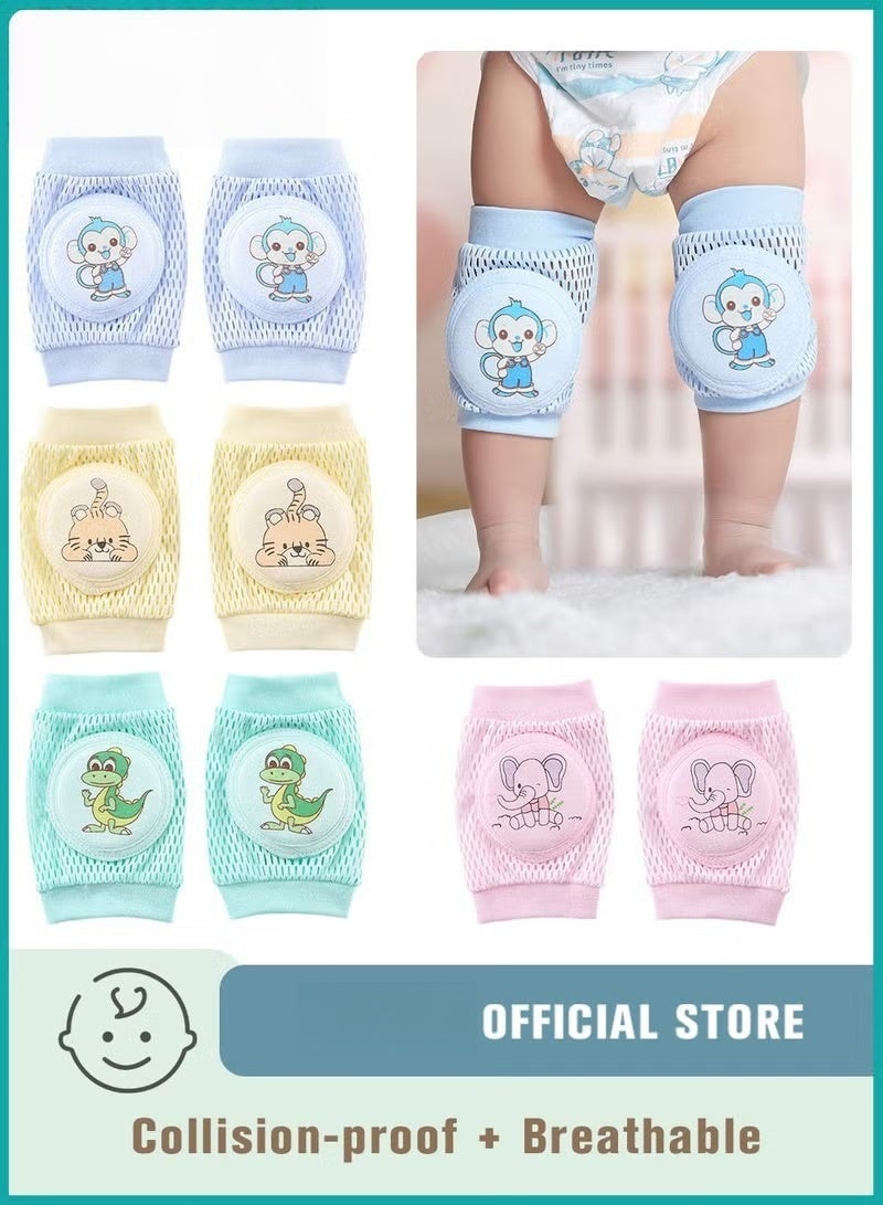 HOOKOR 4 Pairs Baby Knee Pads for Crawling, Anti-Slip Product to Protect Infants & Toddlers Knees, Elbows and Legs, Breathable 3D Mesh for Boys Girls - Image 1