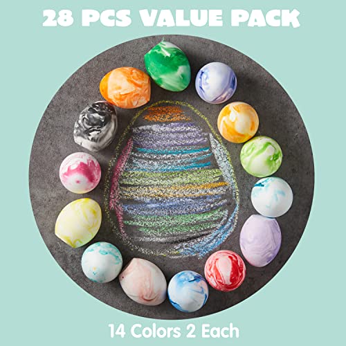 JOYIN 28 Pcs Easter Sidewalk Chalk Eggs Set Easter Eggs Chalks Gifts for Boys Girls Kids Toddlers Basket Stuffers Fillers Party FavorsMarble Color - Image 3
