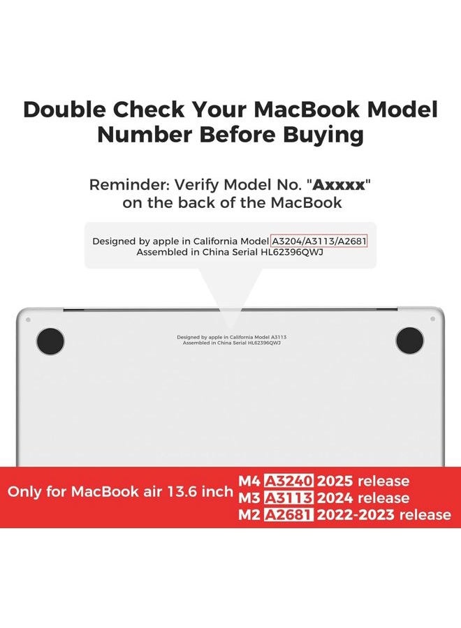 iCasso for MacBook Air 13 inch Case 2025 2024-2022 M4 M3 M2 Model A3240 A3113 A2681,[Ultra Thin Armor][100% Match Midnight], Air 13.6'' Flower Crystal Clear Hard Shell Protective Cover, Green - Image 2