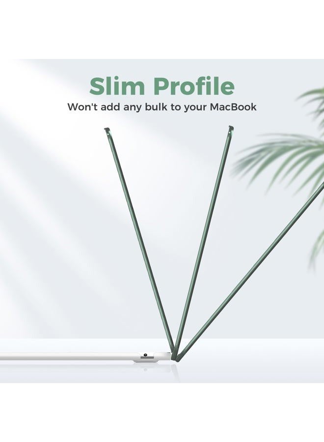 iCasso for MacBook Air 13 inch Case 2025 2024-2022 M4 M3 M2 Model A3240 A3113 A2681,[Ultra Thin Armor][100% Match Midnight], Air 13.6'' Flower Crystal Clear Hard Shell Protective Cover, Green - Image 4