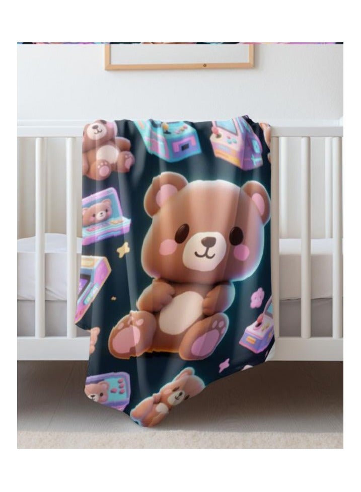 general Children's or student cartoon flannel thin blanket (warm and comfortable, suitable for sleep, games) 100cm*150cm - Image 1