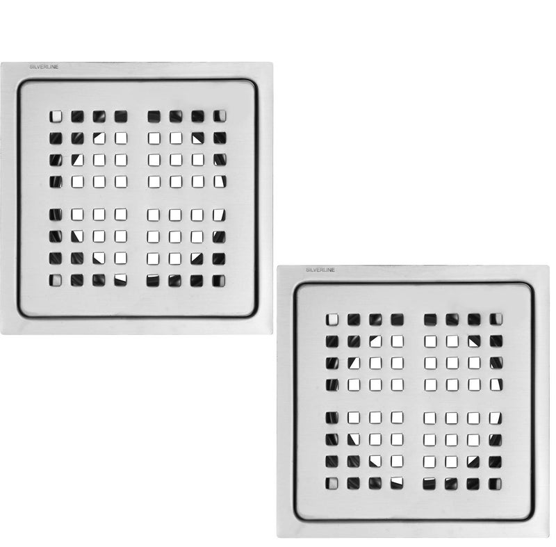Silverline SILVER LINE Stainless Steel Bathroom Drain, Floor Jali, MATT Finish, Size 6" x 6" (SS4-150-2) - Image 4