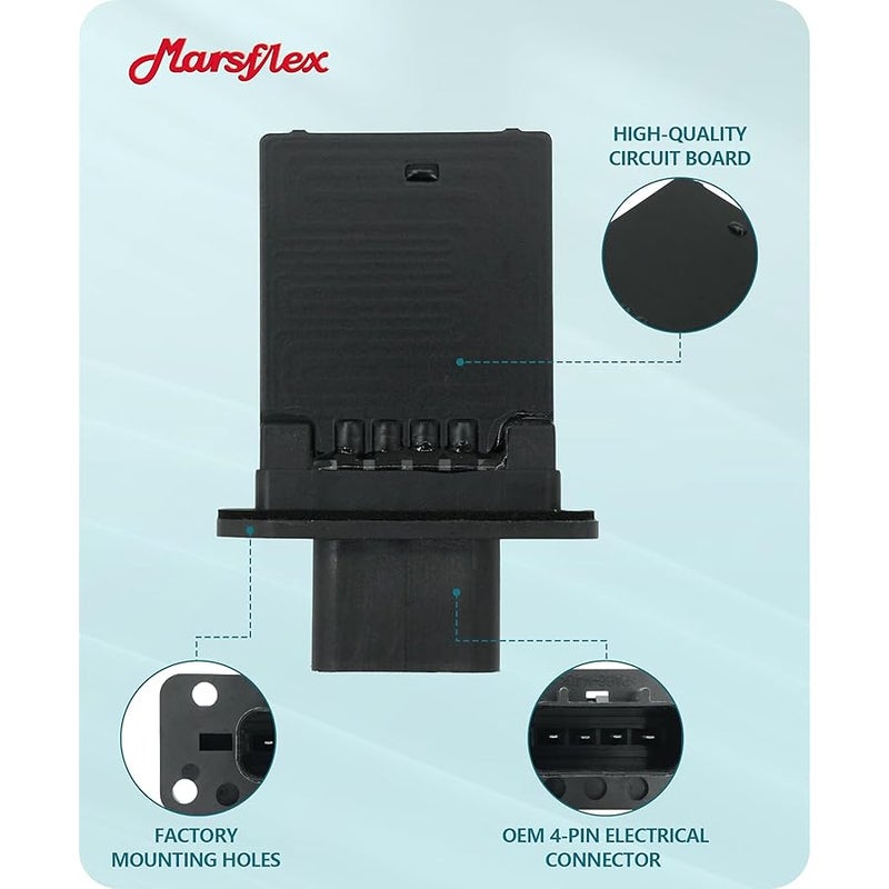 Marsflex مارسفليكس مقاوم محرك منفاخ 973-444 2008 2009 2010 2011 2012 لفورد F150 اكسبيديشن فيستا فري ستايل موستانج، لينكولن وميركوري، مقاوم منفاخ 3F2Z18591AA YH1715 للتحكم اليدوي في التيار المتردد - Image 4