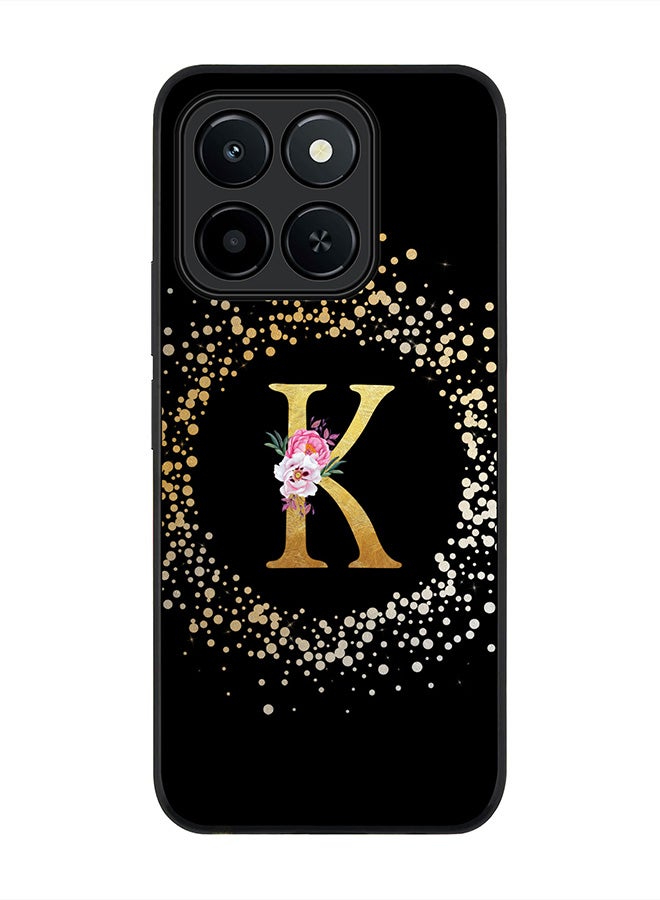 Stylizedd For Honor X6c Case,Slim fit Camera Protection, Shockproof Thin Phone cover  - Custom Monogram Floral - K ( Black )