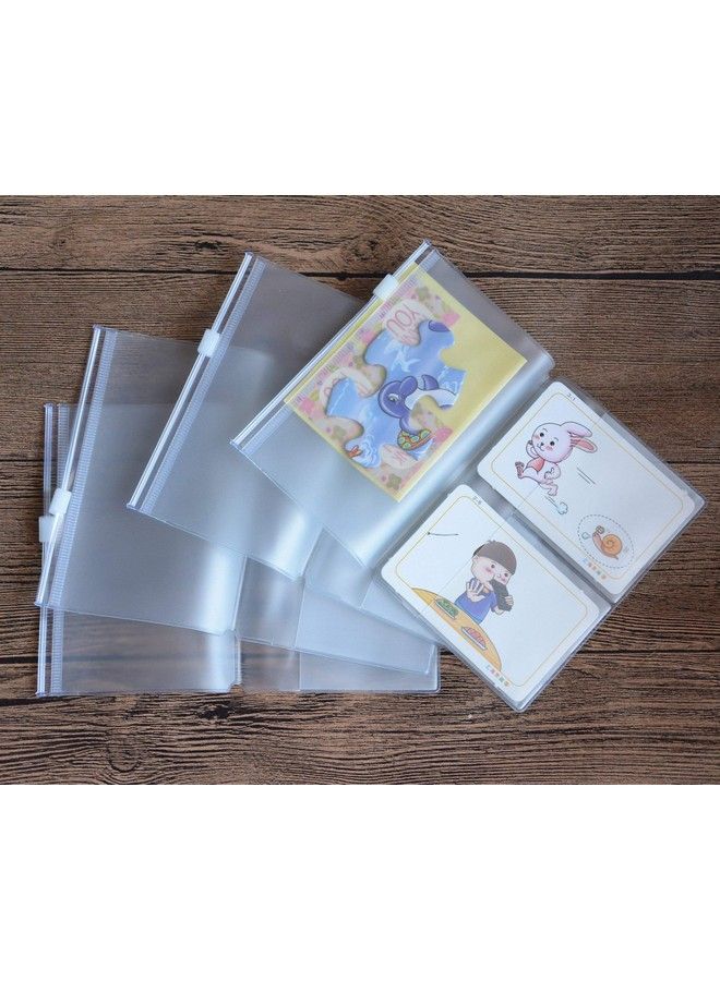 Funcoo Set Of 4 Zipper Pocket Refill Pack Plastic Clear Inserts Pouch For Travelers Notebook (Passport Size) - Image 4