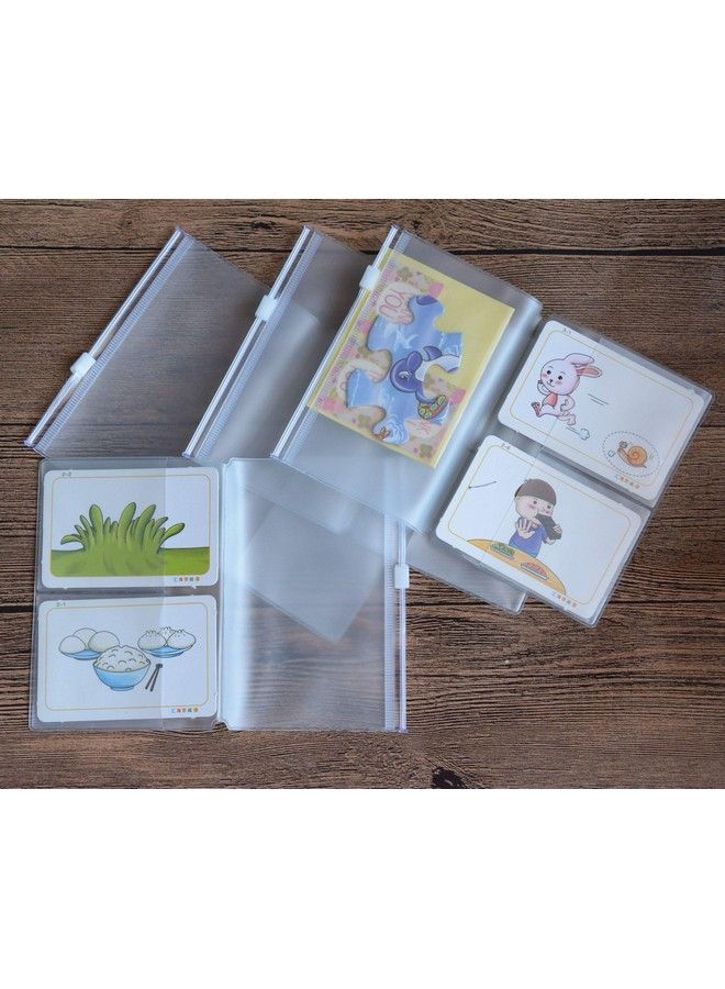 Funcoo Set Of 4 Zipper Pocket Refill Pack Plastic Clear Inserts Pouch For Travelers Notebook (Passport Size) - Image 5