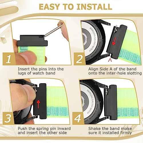 AVOD 20mm Nylon Quick Release Band Compatible with Samsung Galaxy Watch 7 6 5 4 40mm 44mm/Garmin Vívoactive 6/5/3/3 Music/Forerunner 570 42mm/55/158/165/245/645/Amazift Active 2/Active/T-Rex 3 Pro 44mm - Image 3