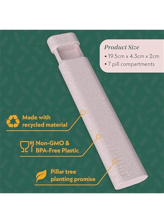 Arabest Pillar - 7 Day Pill Box Organizer | BPA-Free Wheat Straw Pill Organizer | Beautiful Tablet Organizer for Travel and Home (Soft Pink)  - Image 2