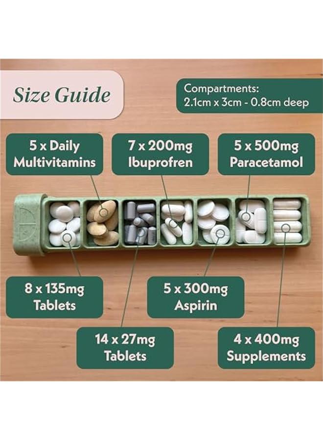 Arabest Pillar - 7 Day Pill Box Organizer | BPA-Free Wheat Straw Pill Organizer | Beautiful Tablet Organizer for Travel and Home (Soft Pink)  - Image 3