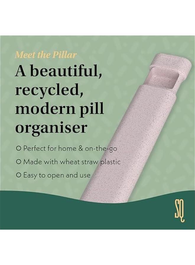 Arabest Pillar - 7 Day Pill Box Organizer | BPA-Free Wheat Straw Pill Organizer | Beautiful Tablet Organizer for Travel and Home (Soft Pink)  - Image 4