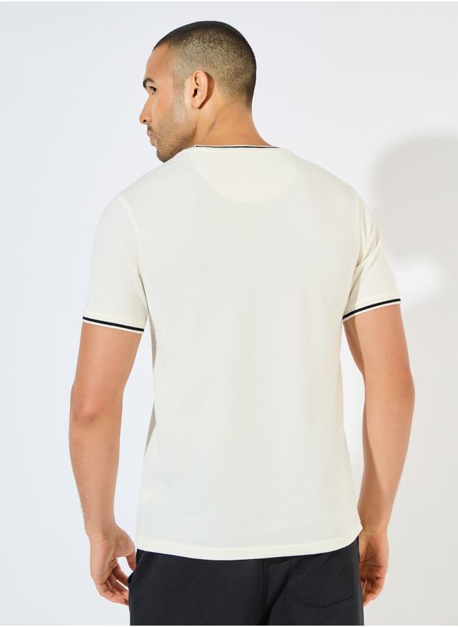 Styli Pique Knit Ringer Regular T-Shirt with Twin Tipping  - Image 4