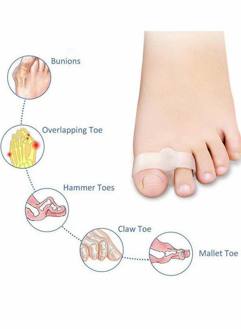 Captaintech 3 Pairs Toe Corrector Toe Separators for Overlapping Toes Silicone Bunion Corrector, Toe Separators with 2 Loops, Big Toe Space Suitable for Bunion and Overlap Toe 6 PCS - Image 2