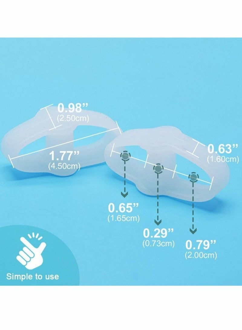 Captaintech 3 Pairs Toe Corrector Toe Separators for Overlapping Toes Silicone Bunion Corrector, Toe Separators with 2 Loops, Big Toe Space Suitable for Bunion and Overlap Toe 6 PCS - Image 3
