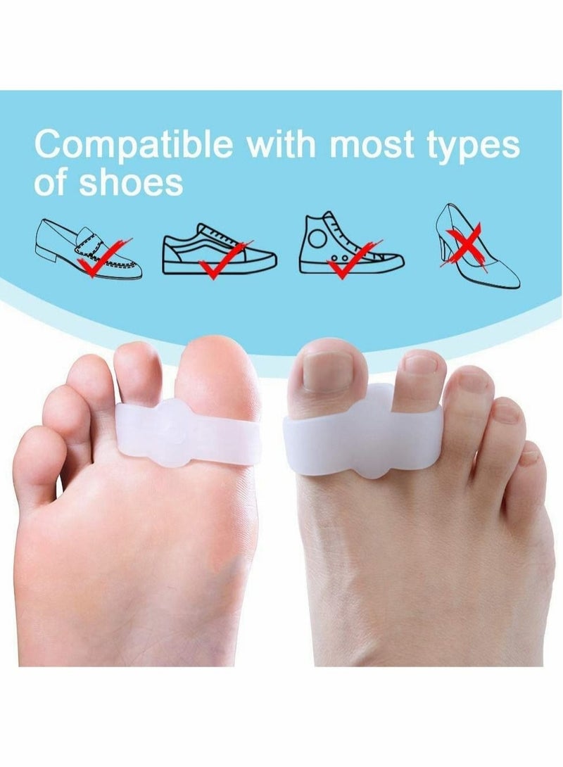 Captaintech 3 Pairs Toe Corrector Toe Separators for Overlapping Toes Silicone Bunion Corrector, Toe Separators with 2 Loops, Big Toe Space Suitable for Bunion and Overlap Toe 6 PCS - Image 4