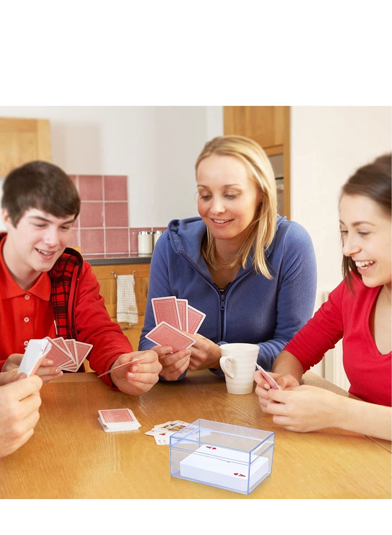 Excefore Playing Card Deck Cases, 4PCs Plastic Empty Boxes Holder, Game Organizer, Clear Case with Snap Closed for Gameing 3.9x2.7x2 inch (Not Included Card) - Image 3
