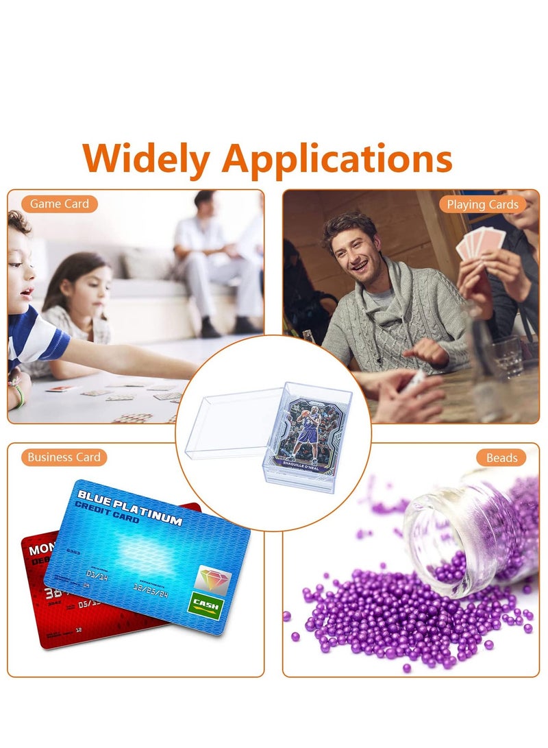 Excefore Playing Card Deck Cases, 4PCs Plastic Empty Boxes Holder, Game Organizer, Clear Case with Snap Closed for Gameing 3.9x2.7x2 inch (Not Included Card) - Image 4