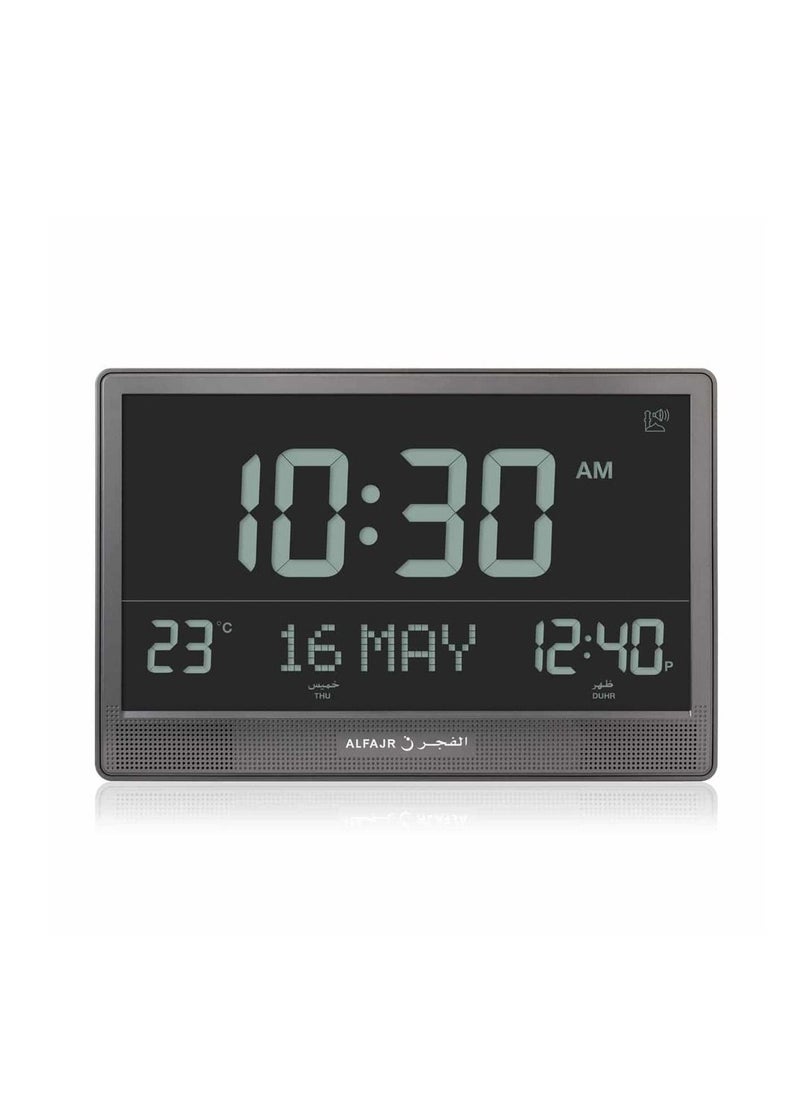Alfajr - Al-Fajr CJ-17 Wall Clock with 15 Inch Screen Displays Prayer Time and Date with Multiple Azan Sounds - Image 1