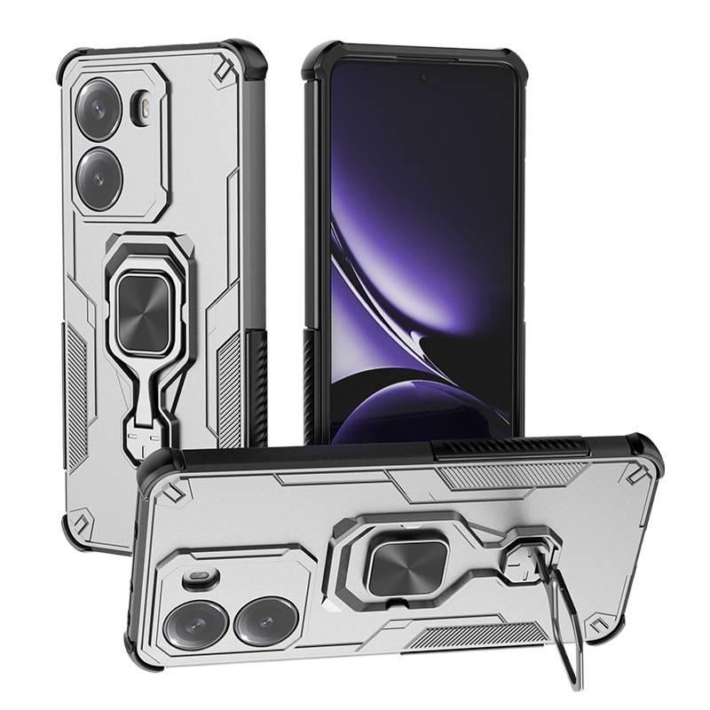 غطاء MagSafe بTPU + PC لـ redmik80/pocof7pro مع حماية من السقوط وحامل قائم مع مقاوم للصدمات مع مغناطيس قوي باللون رمادي مغناطيسي بوظيفة حامل من مادة TPU سهل الحمل للتخزين العملي - Image 1