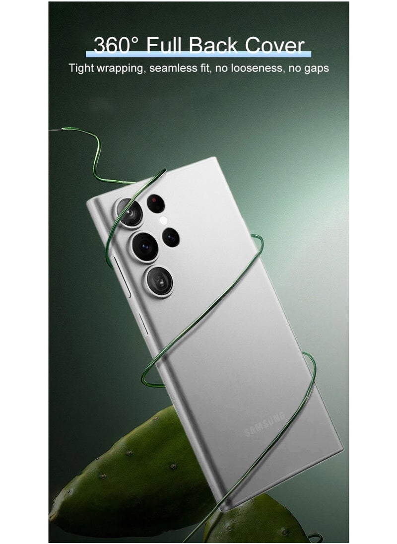 Techie - Ultra Thin Frosted Matte Back Cover Case for Samsung Galaxy S24 Ultra 2024 – Slim, Smooth, Anti-Fingerprint – Frosted White - Image 1