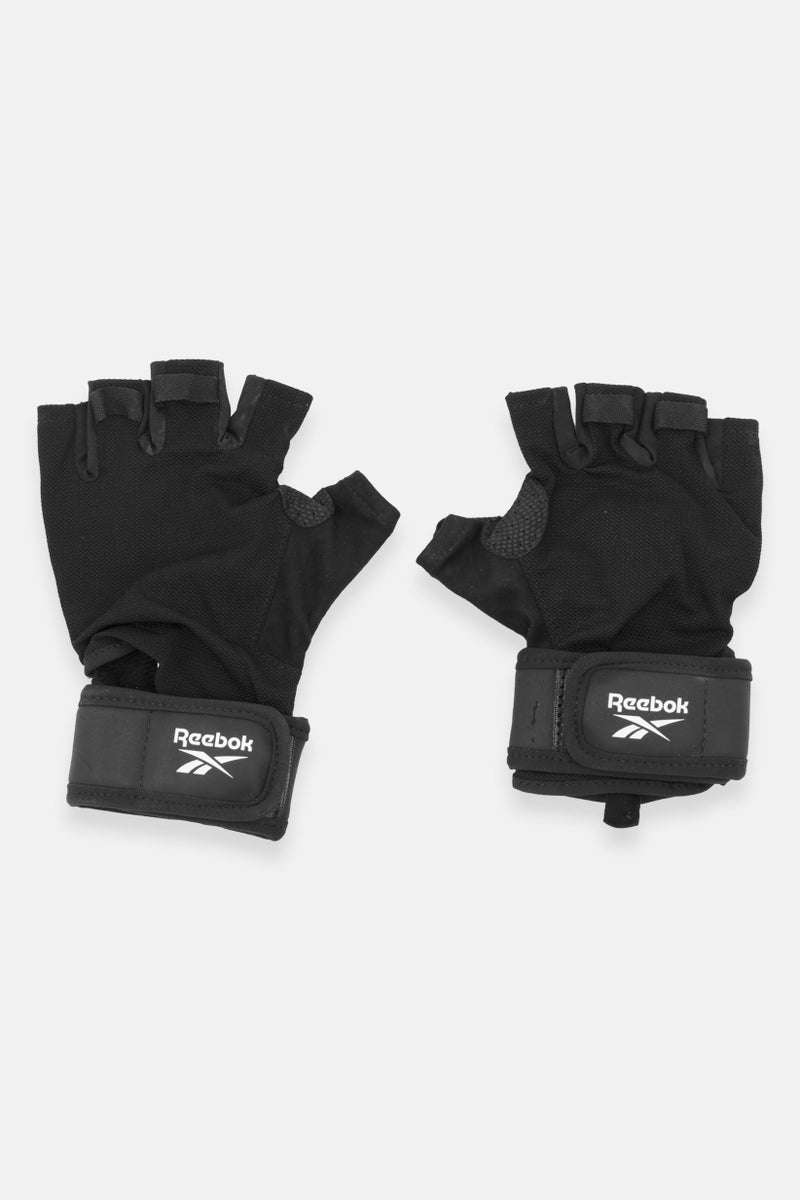 Reebok Men Brand Logo Wrist Gloves, Black  - Image 1