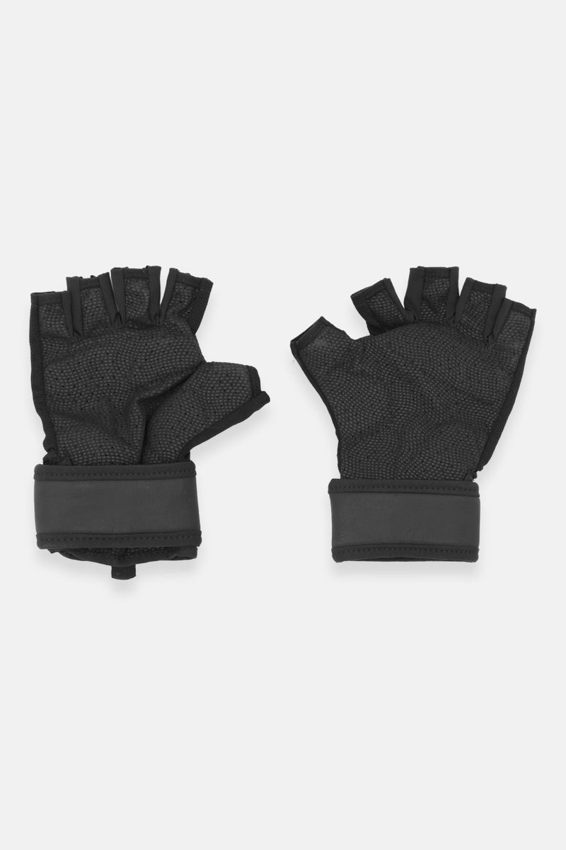 Reebok Men Brand Logo Wrist Gloves, Black  - Image 2