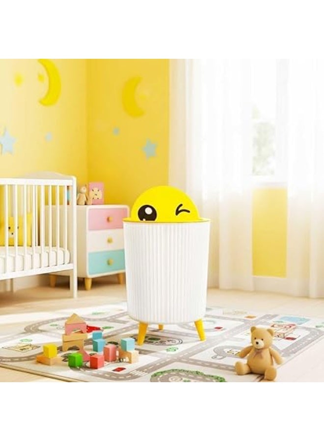 باسكت أطفال عملي بتصميم مرح – لتعليم الطفل النظام والنظافة بأسلوب ممتع HR (اصفر) - Image 1