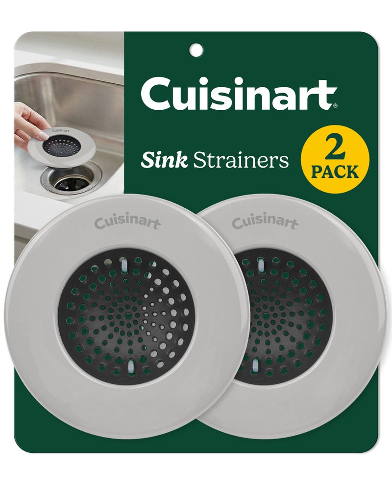 Best Brands Cuisinart Sink Strainers- 2 Pack Kitchen Sink Drain Strainer & Food Catcher with Enamel-Coated Stainless Steel Rim and Silicone Base, Fits Standard 3.5" Drains, Outer Diameter 4.35", Scratch-Safe - Image 1