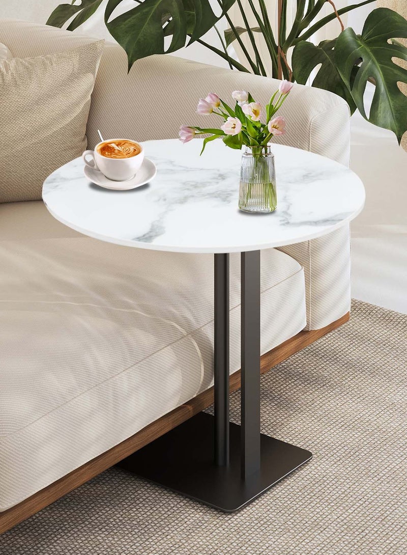 Sharpdo Round Coffee Table, Rock Board Side Table, Minimalist Home Living Room Density Board Small End Table, Light Luxury Sofe Side Table - Image 5