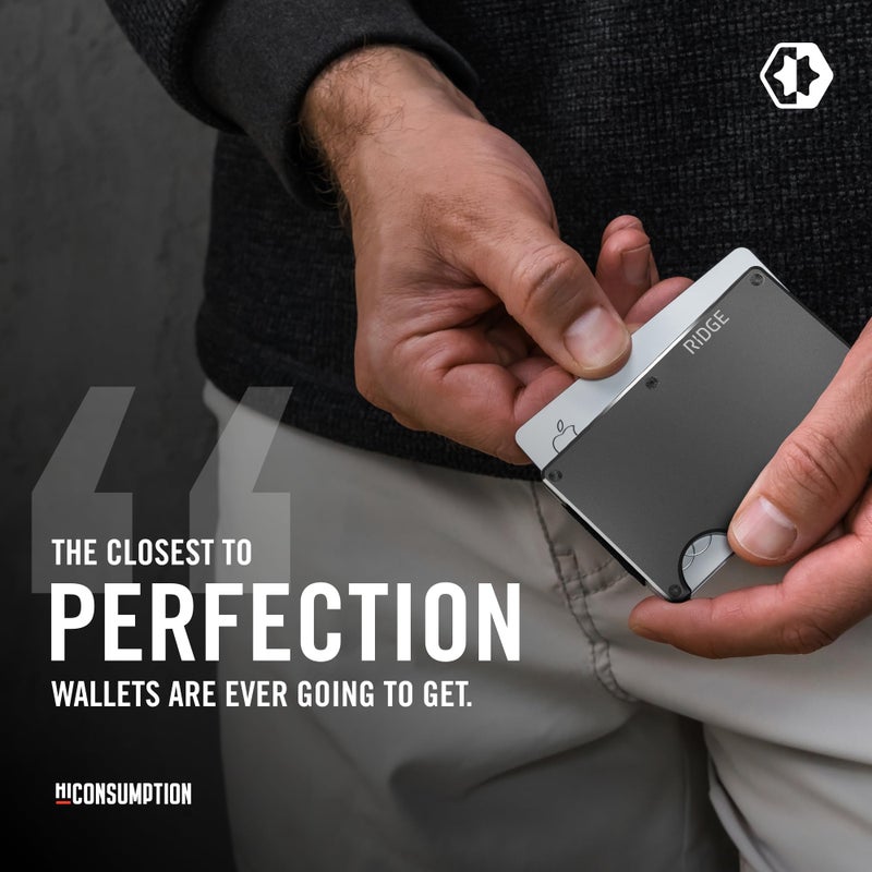 The Ridge Wallet for Men - Slim Minimalist Compact Wallet and Card Holder, RFID Protected Front Pocket Wallets for Men with Integrated Money Clip (Gunmetal) - Image 5