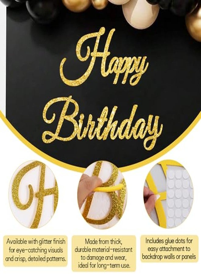 TONIFUL Happy Birthday Sign for Backdrop - Glitter Gold Felt Banner - Includes Dot Glue - Perfect for Wall Decr,Birthday Party Backdrop,Balloon Arch,Photo Background - Image 4