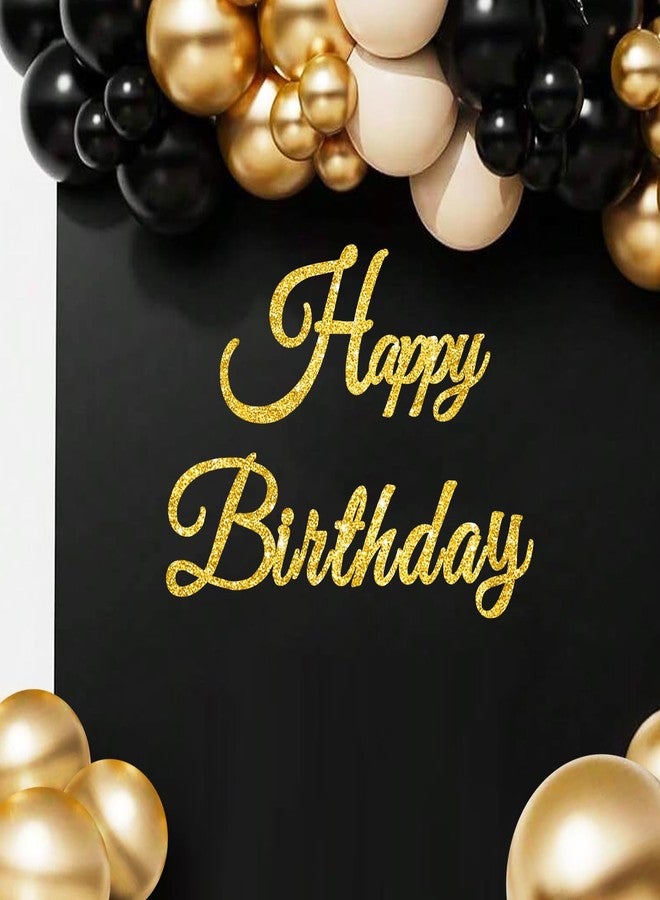 TONIFUL Happy Birthday Sign for Backdrop - Glitter Gold Felt Banner - Includes Dot Glue - Perfect for Wall Decr,Birthday Party Backdrop,Balloon Arch,Photo Background - Image 1
