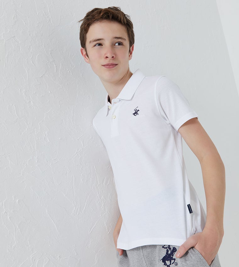 BEVERLY HILLS POLO CLUB Logo Embroidered Short Sleeves Polo T-Shirt - Image 1