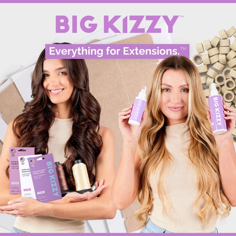 Big Kizzy Extra Hold Double Sided Hair Extension Tape Roll - 0.313" x 6 Yards - 7+ Weeks of Wear - Strong Hold Replacement Tape for Weft or Express Weft, Made in USA, Medical Grade Adhesive - Image 5