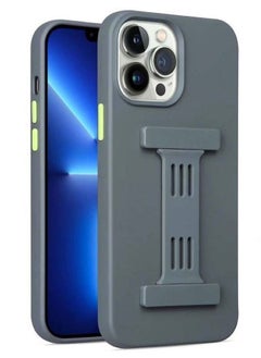 Generic Magnetic Rubber Cover with Strap For Apple iPhone 14 Pro Max 6.7 inch Grey  - Image 1