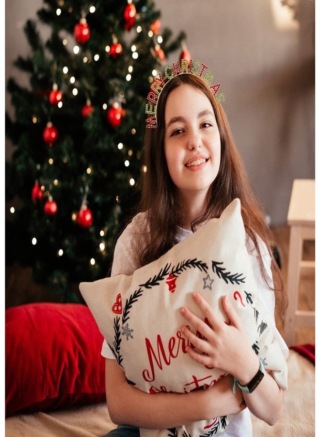 CIEHER Merry Christmas Headbands Xmas Hairbands Merry Christmas Crown Hair Hoop Headpiece Christmas Party Headdress Decorations - Image 4