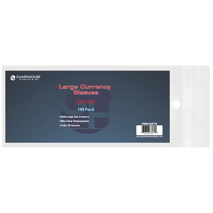 Guardhouse Ultra Clear Archival Quality Large Size Currency Sleeves - Pack of 100 - Image 4