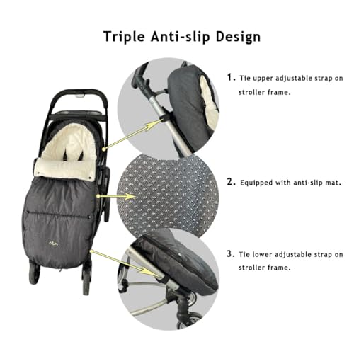 CozyMe Stroller Footmuff - Adjustable Winter Stroller Blanket Evolution for Toddler, Multi Purpose Fleece Lined Warm Hooded Bunting Bag for Baby, Water Repellent | (6M - 4T) - Image 4