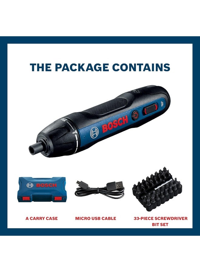 BOSCH GO 2 Li-Ion Professional Kit Cordless Screwdriver with 33 Pcs Screwdriver Bit Set + Case - Image 4