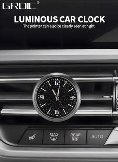 GROIC Starry Sky Car Dashboard Clock, Stick on Dashboard or Install with Air Vent Clip, Mini Tiny Small Analog Clock for Vehicle Automotive Car,Vehicular air Vent Clock,Car interior  - Image 2